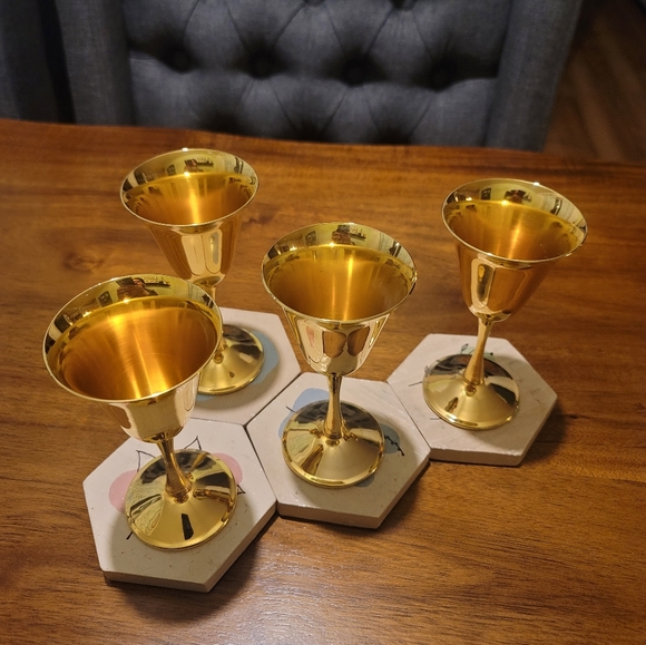 COPY - Amazing MCM retro vintage Silverplate Bologna Italy gold goblet - Picture 2 of 6